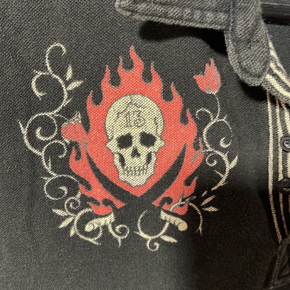 VINTAGE ED HARDY POLO SHIRT XL - Picture 3 of 12